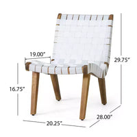 ModernLuxe Ensembles de sièges de terrasse 3 pièces, ensemble de conversation d'extérieur avec 2 chaises en corde enfoncée, table d'appoint en bois d'acacia