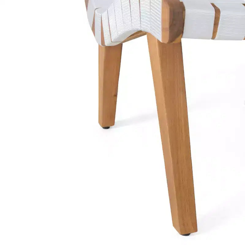 ModernLuxe Ensembles de sièges de terrasse 3 pièces, ensemble de conversation d'extérieur avec 2 chaises en corde enfoncée, table d'appoint en bois d'acacia