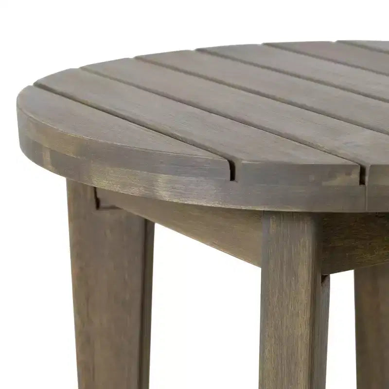 ModernLuxe Ensembles de sièges de terrasse 3 pièces, ensemble de conversation d'extérieur avec 2 chaises en corde enfoncée, table d'appoint en bois d'acacia