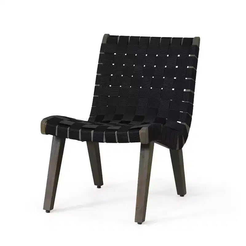 ModernLuxe Ensembles de sièges de terrasse 3 pièces, ensemble de conversation d'extérieur avec 2 chaises en corde enfoncée, table d'appoint en bois d'acacia