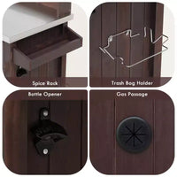 Whisen 54.1 Îlots de cuisine d'extérieur, Tables de rempotage de jardin pour patio, Chariot de barbecue d'extérieur avec plateau en acier inoxydable, Tiroirs d'armoire de rangement