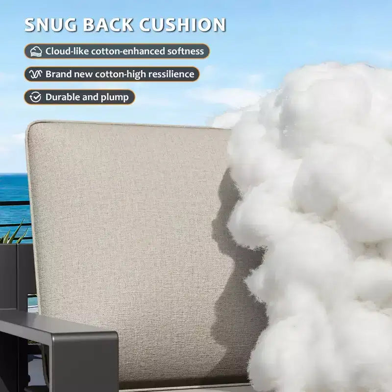 UPTIOT Ensemble coussins d'assise et de dossier d'extérieur, coussins de terrasse en tissu Olefin résistant à l'eau avec housses amovibles et lavables