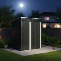 Abri de jardin extérieur en métal Mondawe 1,5 m x 0,9 m avec pente raide, panneau transparent et porte battante