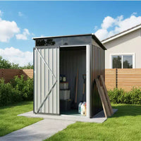 Abri de jardin extérieur en métal Mondawe 1,5 m x 0,9 m avec pente raide, panneau transparent et porte battante