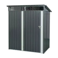 Abri de jardin extérieur en métal Mondawe 1,5 m x 0,9 m avec pente raide, panneau transparent et porte battante