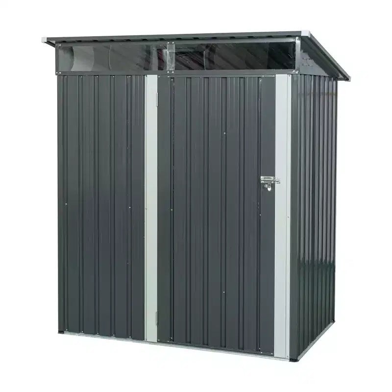 Abri de jardin extérieur en métal Mondawe 1,5 m x 0,9 m avec pente raide, panneau transparent et porte battante