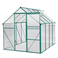 Mondawe Serre en polycarbonate 6x8 FT à base surélevée et ancrage en aluminium, serre à parcourir très résistante pour extérieur et arrière-cour
