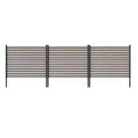 Brise-vue extérieur, clôture métallique 3 panneaux sans creuser, barrière décorative antirouille, protection de parterre de fleurs, pour patio, jardin et potager