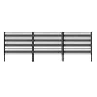 Brise-vue extérieur, clôture métallique 3 panneaux sans creuser, barrière décorative antirouille, protection de parterre de fleurs, pour patio, jardin et potager