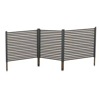 Brise-vue extérieur, clôture métallique 3 panneaux sans creuser, barrière décorative antirouille, protection de parterre de fleurs, pour patio, jardin et potager