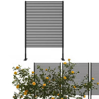 Brise-vue extérieur – Panneau de clôture métallique autoportant 47X71 pour patio et jardin, séparateur treillis résistant à la rouille et aux intempéries, marron