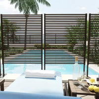 Brise-vue extérieur – Panneau de clôture métallique autoportant 47X71 pour patio et jardin, séparateur treillis résistant à la rouille et aux intempéries, marron