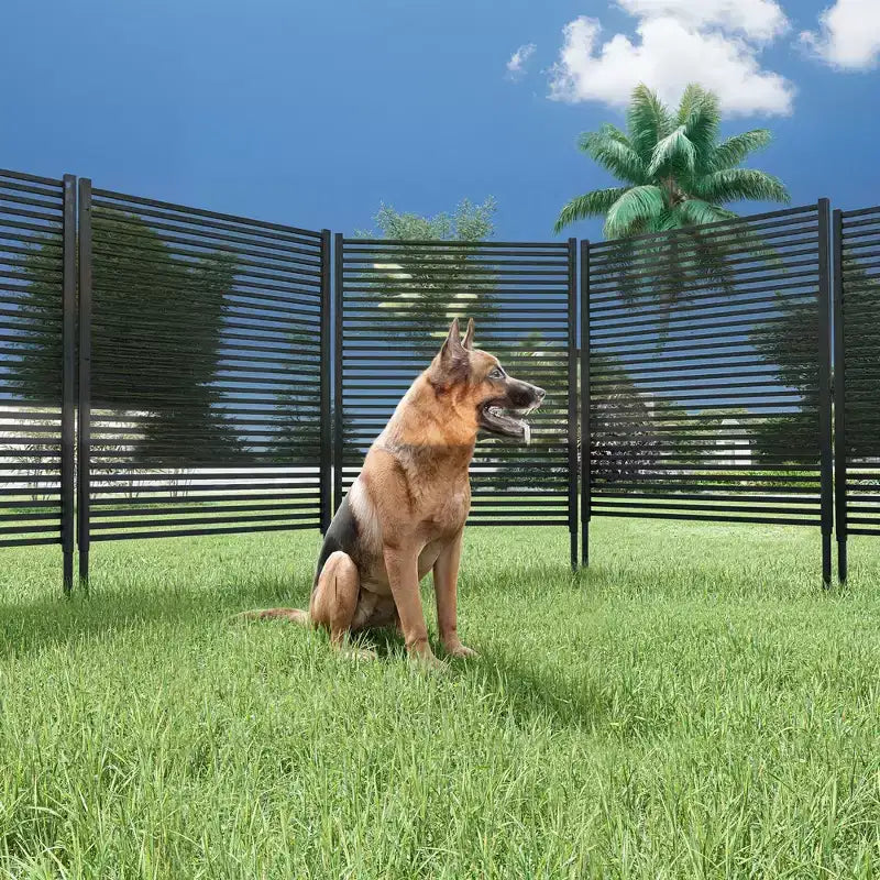 Brise-vue extérieur – Panneau de clôture métallique autoportant 47X71 pour patio et jardin, séparateur treillis résistant à la rouille et aux intempéries, marron