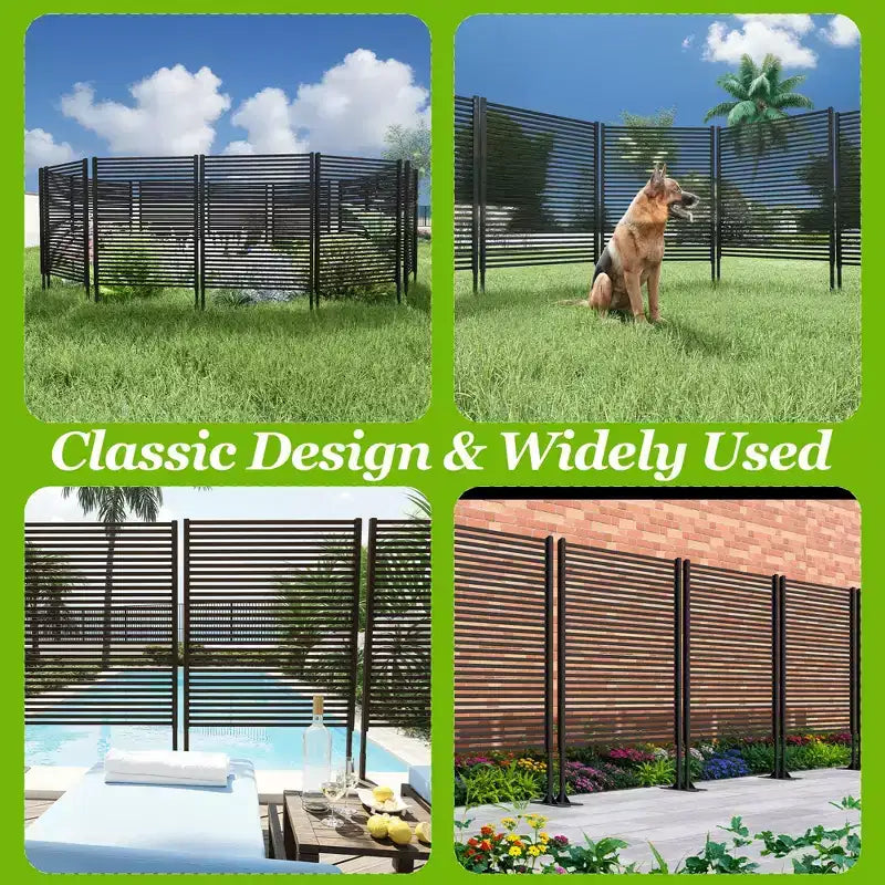 Brise-vue extérieur – Panneau de clôture métallique autoportant 47X71 pour patio et jardin, séparateur treillis résistant à la rouille et aux intempéries, marron