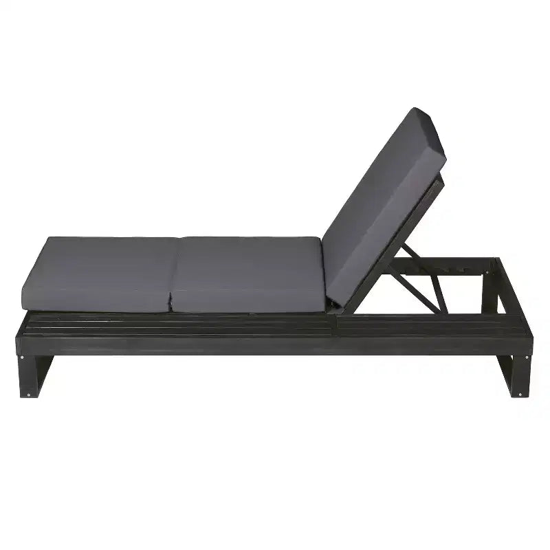 Christopher Knight Home Hudson Chaise longue de patio moderne en bois d'acacia, réglable sur 4 positions avec coussin