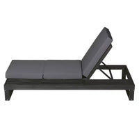 Christopher Knight Home Hudson Chaise longue de patio moderne en bois d'acacia, réglable sur 4 positions avec coussin
