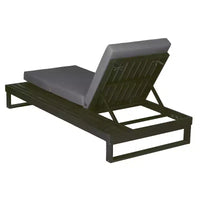 Christopher Knight Home Hudson Chaise longue de patio moderne en bois d'acacia, réglable sur 4 positions avec coussin