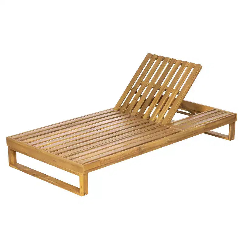 Christopher Knight Home Hudson Chaise longue de patio moderne en bois d'acacia, réglable sur 4 positions avec coussin