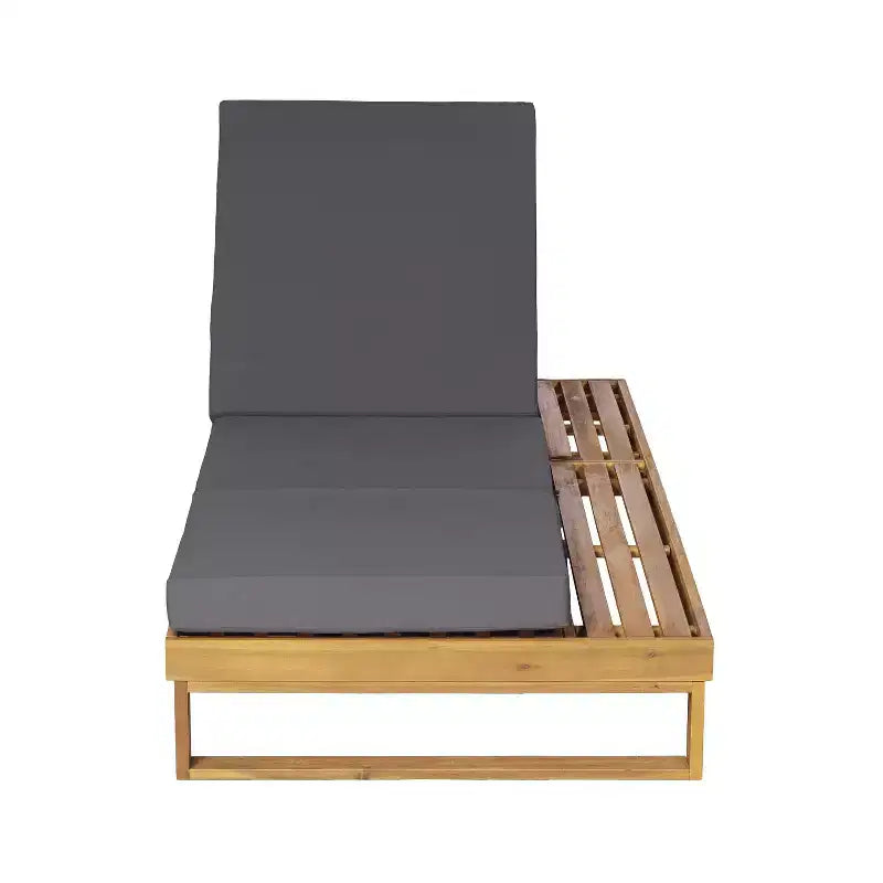 Christopher Knight Home Hudson Chaise longue de patio moderne en bois d'acacia, réglable sur 4 positions avec coussin