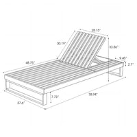 Christopher Knight Home Hudson Chaise longue de patio moderne en bois d'acacia, réglable sur 4 positions avec coussin