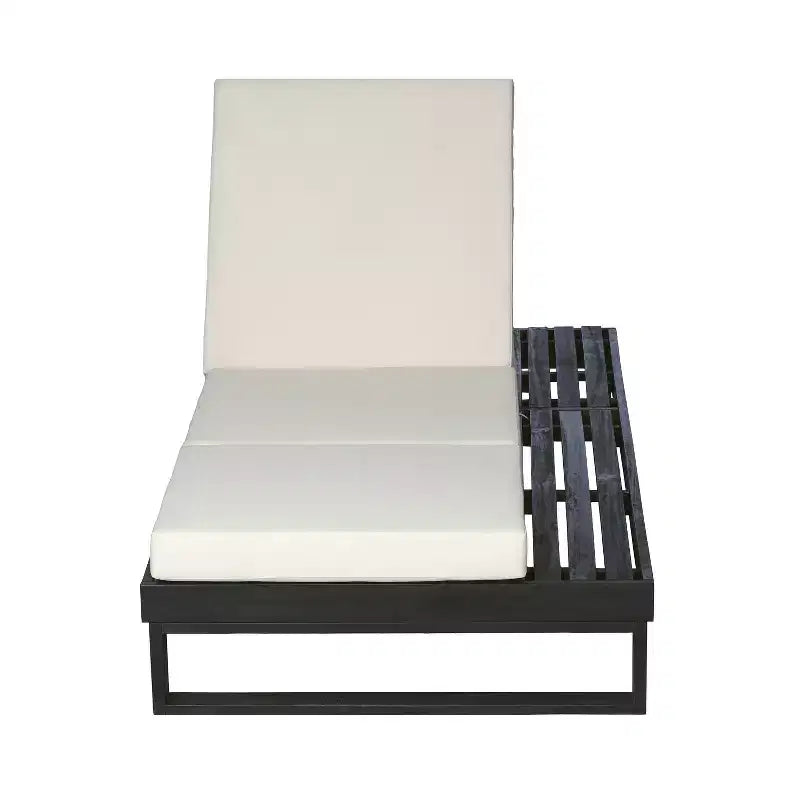 Christopher Knight Home Hudson Chaise longue de patio moderne en bois d'acacia, réglable sur 4 positions avec coussin