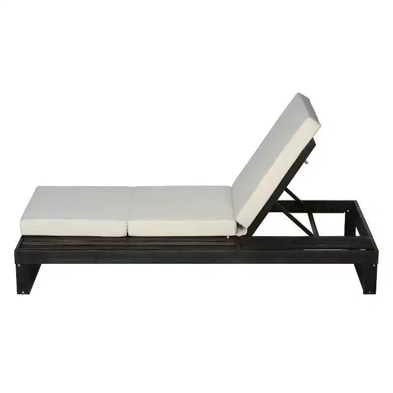 Christopher Knight Home Hudson Chaise longue de patio moderne en bois d'acacia, réglable sur 4 positions avec coussin