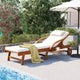 Whisen 77.5 Outdoor Chaise Lounge, Patio Lounge Chair, Pool Lounge Chair with Acacia Wood Frame, Adjustable Backrest, Wheels, Retractable