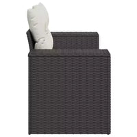 vidaXL Canapé de jardin noir et crème en résine tressée et acier thermolaqué