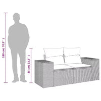 vidaXL Canapé de jardin beige en résine tressée poly, 2 places, pieds réglables