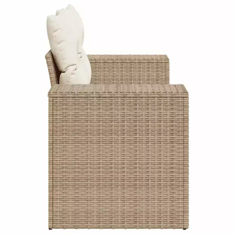 vidaXL Canapé de jardin beige en résine tressée poly, 2 places, pieds réglables