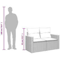 vidaXL Canapé de jardin beige en résine tressée PE, acier thermolaqué, bois d'acacia massif