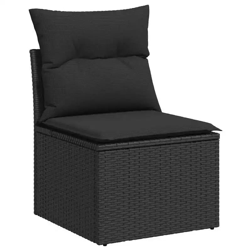 vidaXL Chaise de jardin noire en rotin PE Chaise de jardin modulaire moyenne