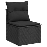 vidaXL Chaise de jardin noire en rotin PE Chaise de jardin modulaire moyenne