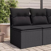 vidaXL Chaise de jardin noire en rotin PE Chaise de jardin modulaire moyenne
