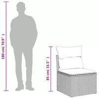 vidaXL Chaise de jardin noire en rotin PE Chaise de jardin modulaire moyenne