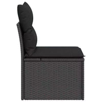 vidaXL Chaise de jardin noire en rotin PE Chaise de jardin modulaire moyenne