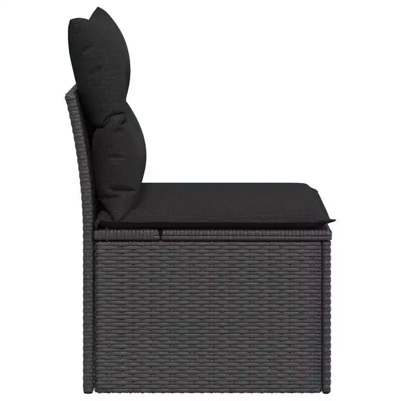 vidaXL Chaise de jardin noire en rotin PE Chaise de jardin modulaire moyenne