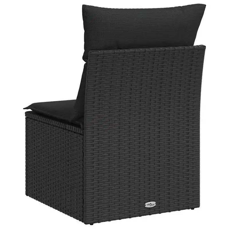 vidaXL Chaise de jardin noire en rotin PE Chaise de jardin modulaire moyenne