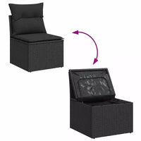 vidaXL Chaise de jardin noire en rotin PE Chaise de jardin modulaire moyenne