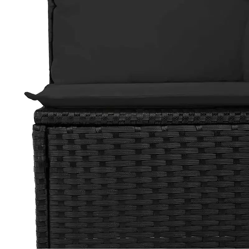 vidaXL Chaise de jardin noire en rotin PE Chaise de jardin modulaire moyenne