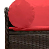 vidaXL Canape de patio avec coussins 3 places brun en rotin PE