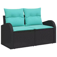 vidaXL Canapé de jardin noir 124 x 62 x 85 cm en rotin synthétique