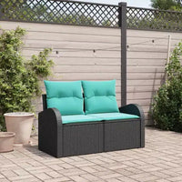 vidaXL Canapé de jardin noir 124 x 62 x 85 cm en rotin synthétique