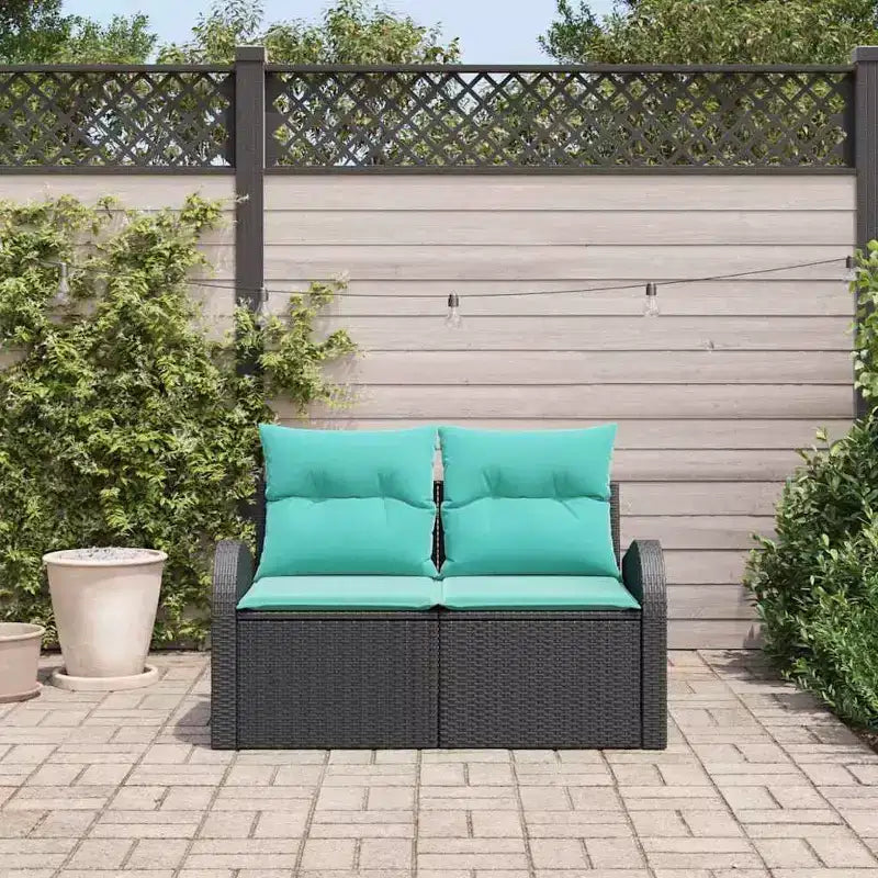vidaXL Canapé de jardin noir 124 x 62 x 85 cm en rotin synthétique