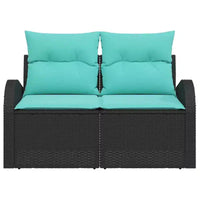 vidaXL Canapé de jardin noir 124 x 62 x 85 cm en rotin synthétique