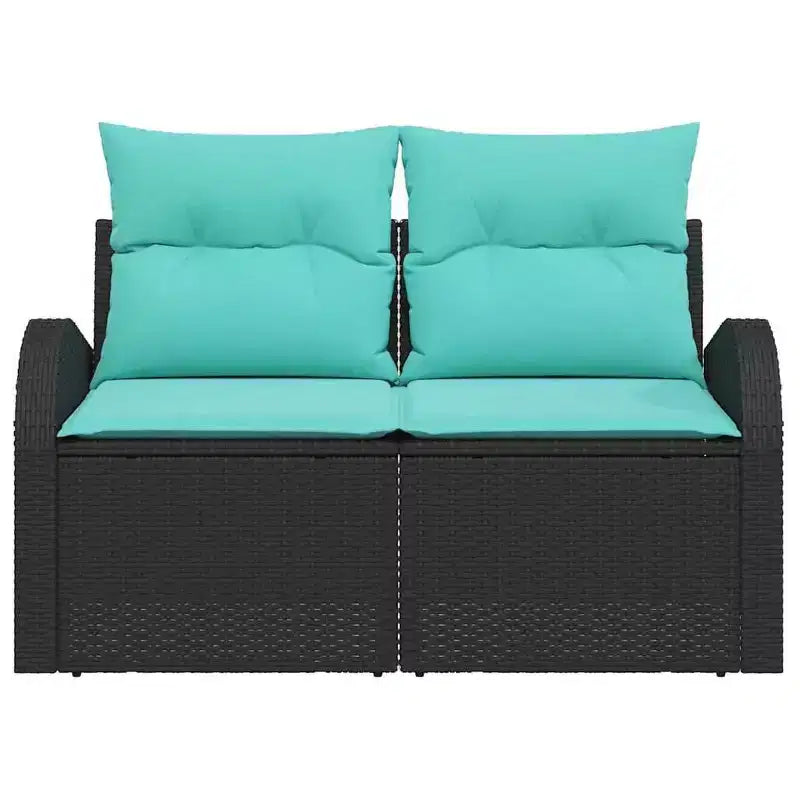 vidaXL Canapé de jardin noir 124 x 62 x 85 cm en rotin synthétique