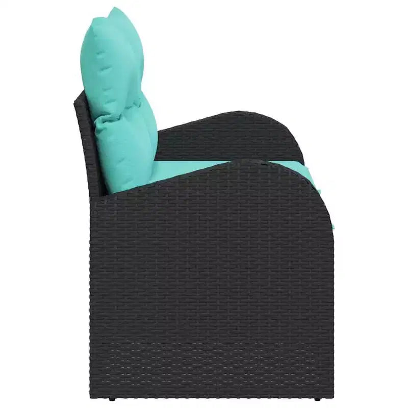 vidaXL Canapé de jardin noir 124 x 62 x 85 cm en rotin synthétique