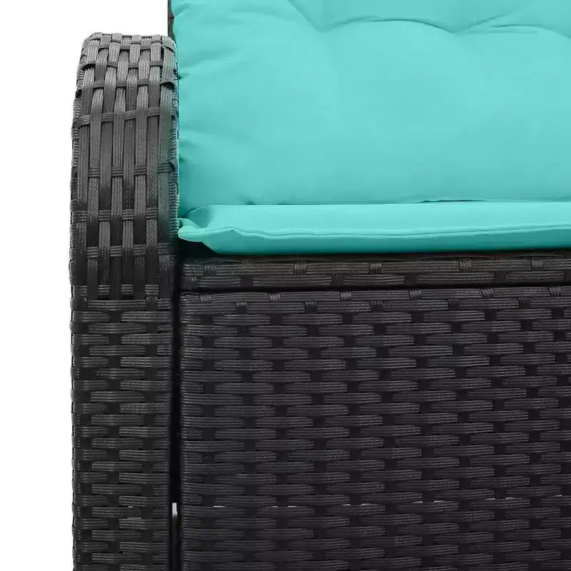 vidaXL Canapé de jardin noir 124 x 62 x 85 cm en rotin synthétique