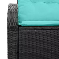 vidaXL Canapé de jardin noir 124 x 62 x 85 cm en rotin synthétique