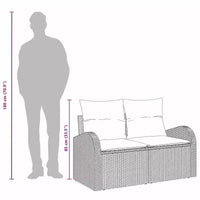 vidaXL Canapé de jardin noir 124 x 62 x 85 cm en rotin synthétique